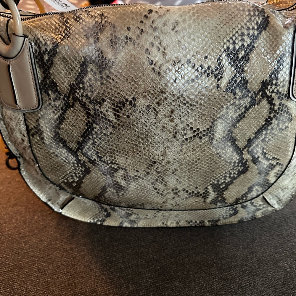 COACH ❤️ Kristin Embossed Python Leather Round Satchel Sage Shoulder Bag~NWT - Picture 6 of 11